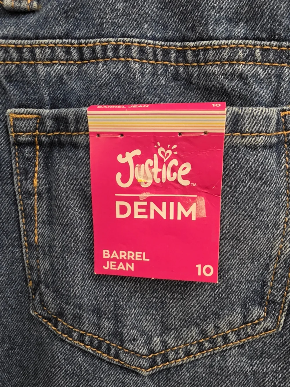 Justice Wide Leg Barrel Jeans, Size 10, Nwt